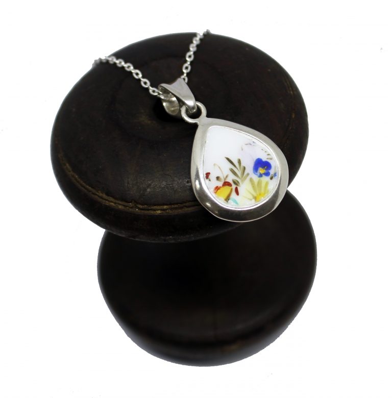 wildflower broken china irish silver made in ireland cavan necklace gift wedding anniversary
